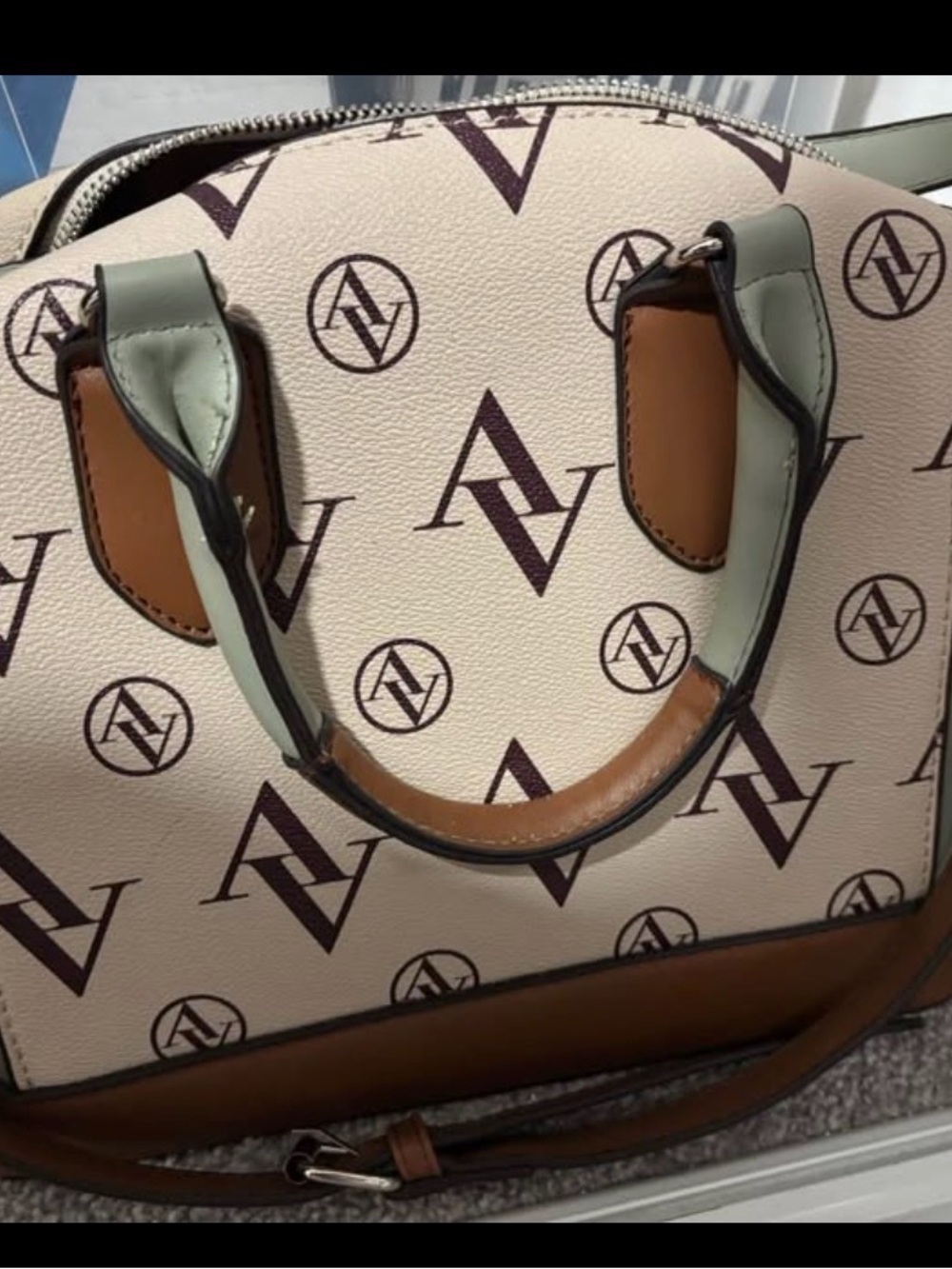 kate spade Black, Pink and White Striped Satchel - Picture 5 of 6
